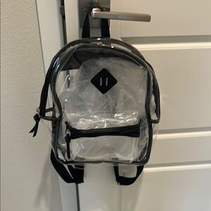 Clear Black Trim Mini Backpack